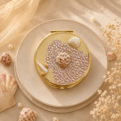 Pink Shell Compact Mirror