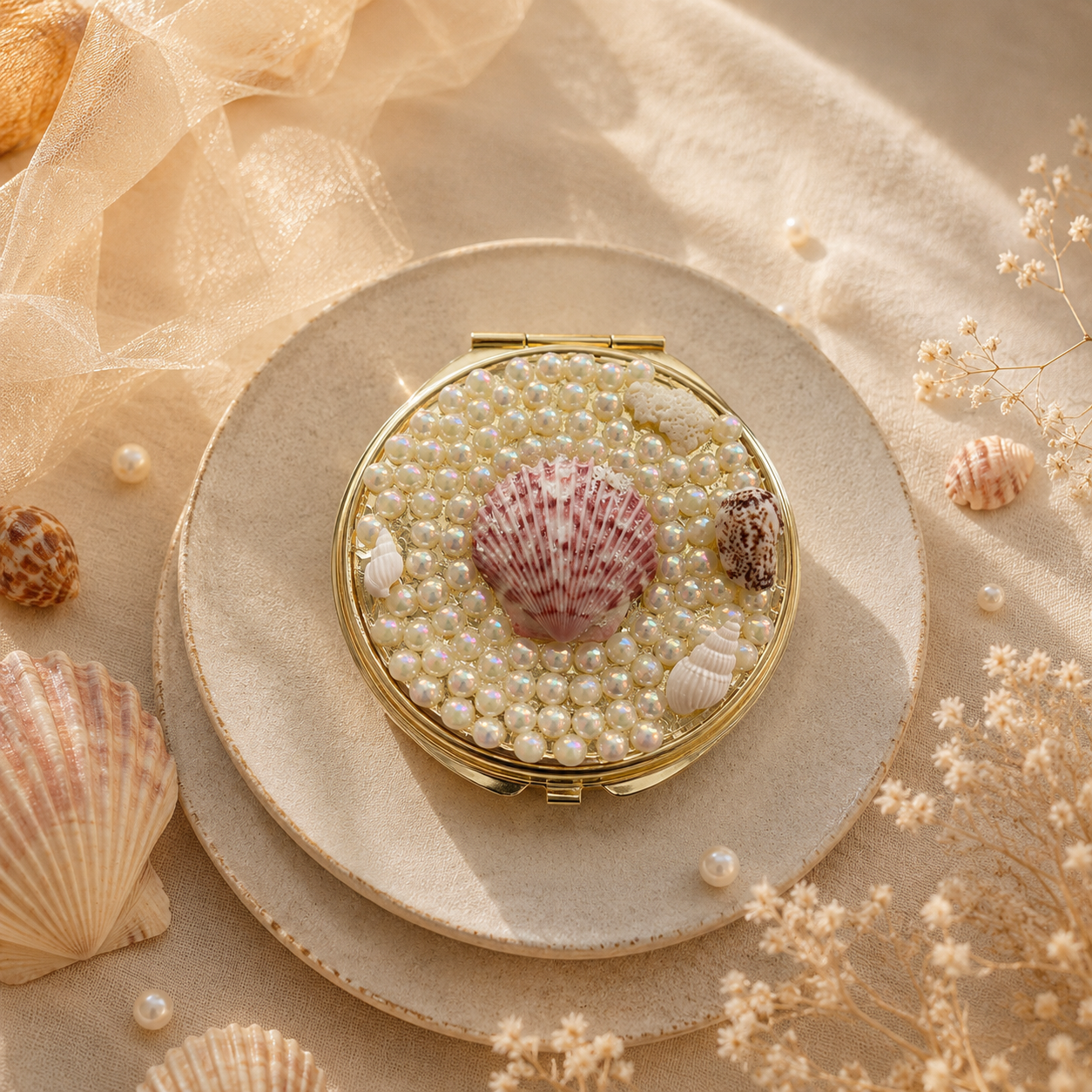 Ocean Pearl Compact Mirror